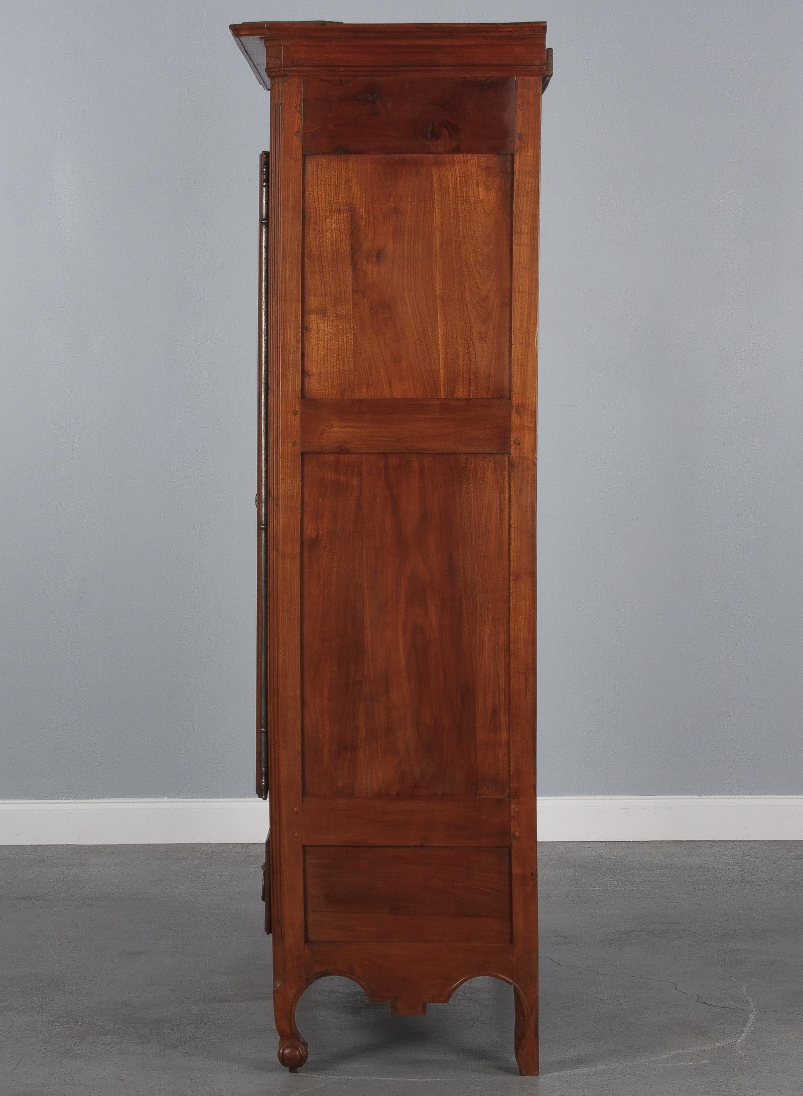 French Louis XV Cherrywood Bonnetiere Armoire, 18th Century 8