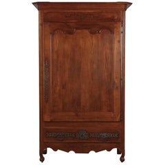 French Louis XV Cherrywood Bonnetiere Armoire, 18th Century