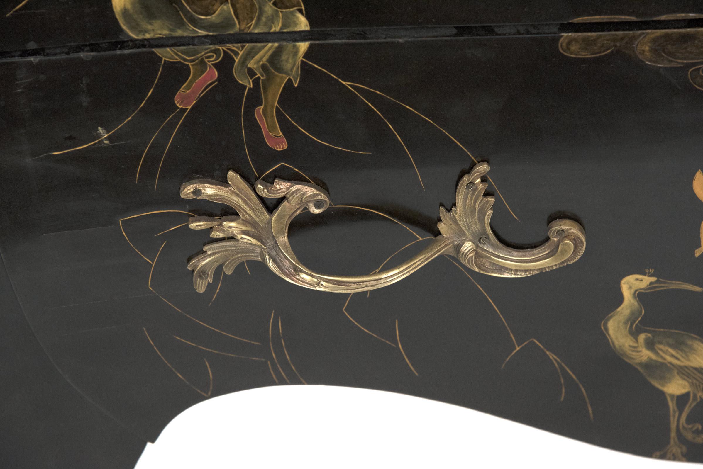 19th Century French Louis XV Chinoiserie Commode with Marble Top