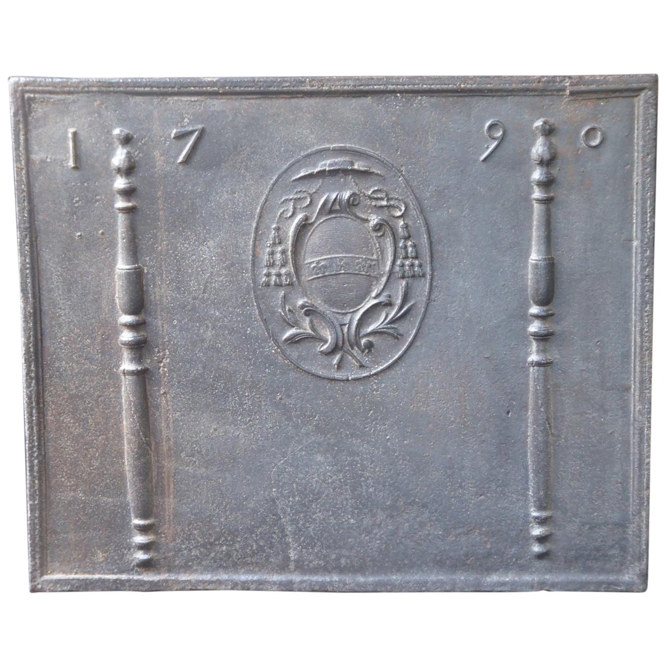 French Louis XV 'Coat of Arms Fireback / Backsplash, 18th Century For Sale