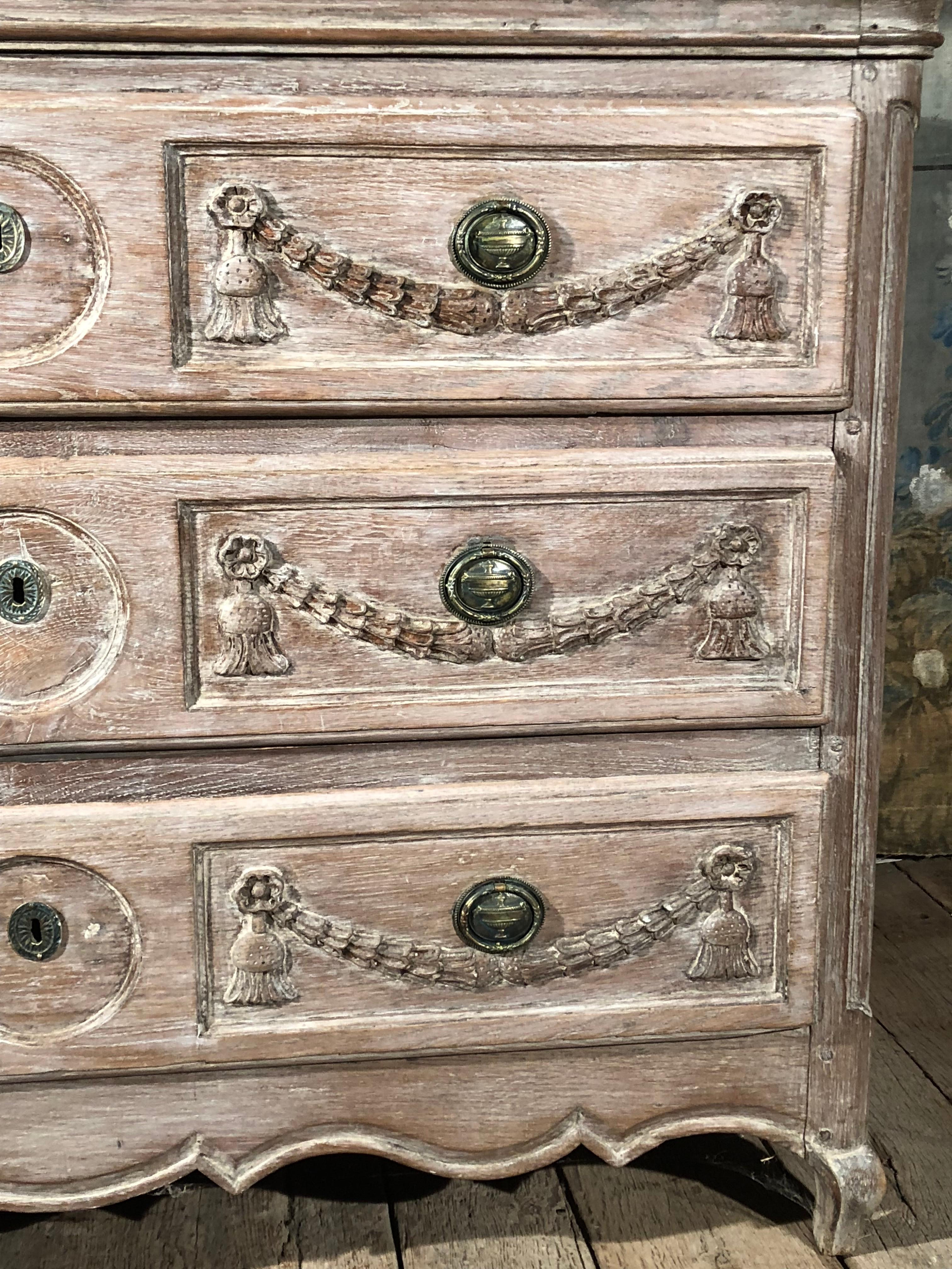French Louis XV Commode in Bleached Oak 9