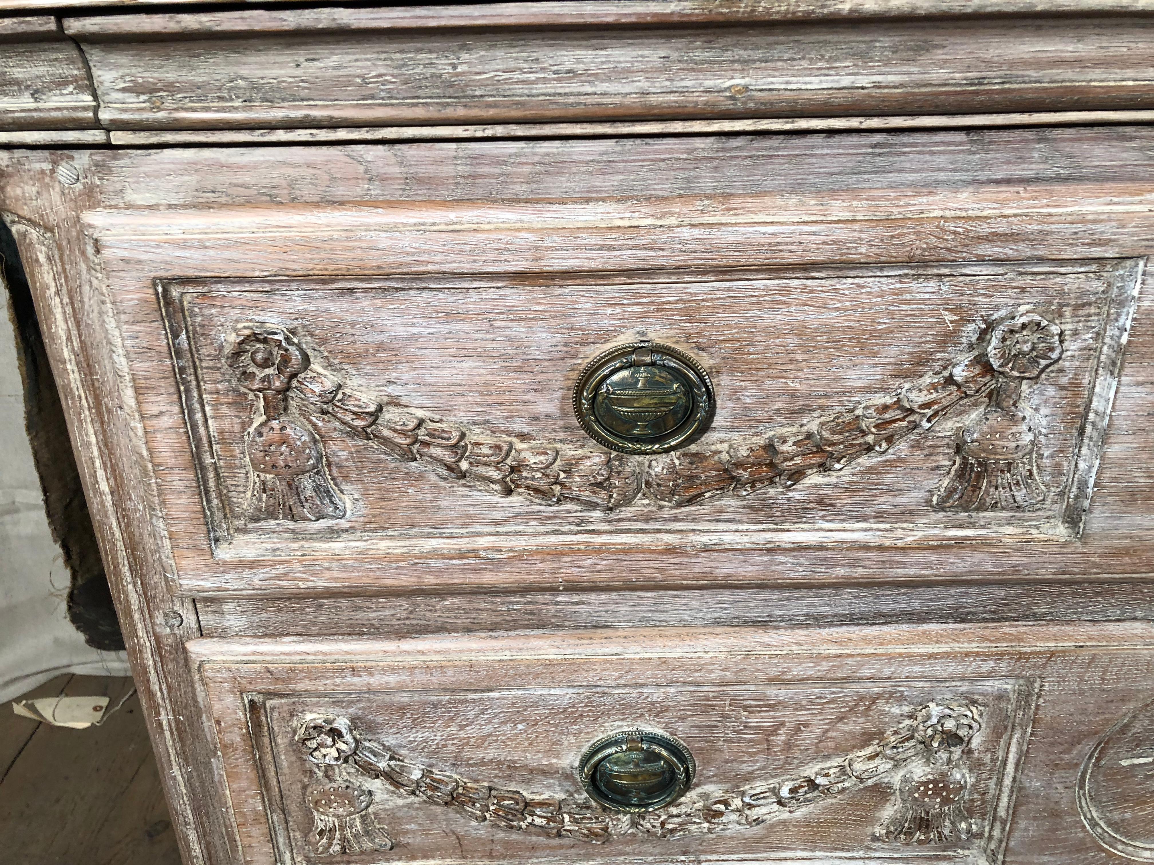French Louis XV Commode in Bleached Oak 3