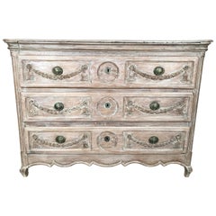 Antique French Louis XV Commode in Bleached Oak