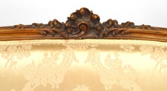 French Louis XV Cream Brocade Loveseat