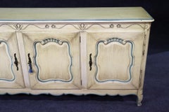 French Louis XV Creme Paint Decorated Sideboard Server Buffet
