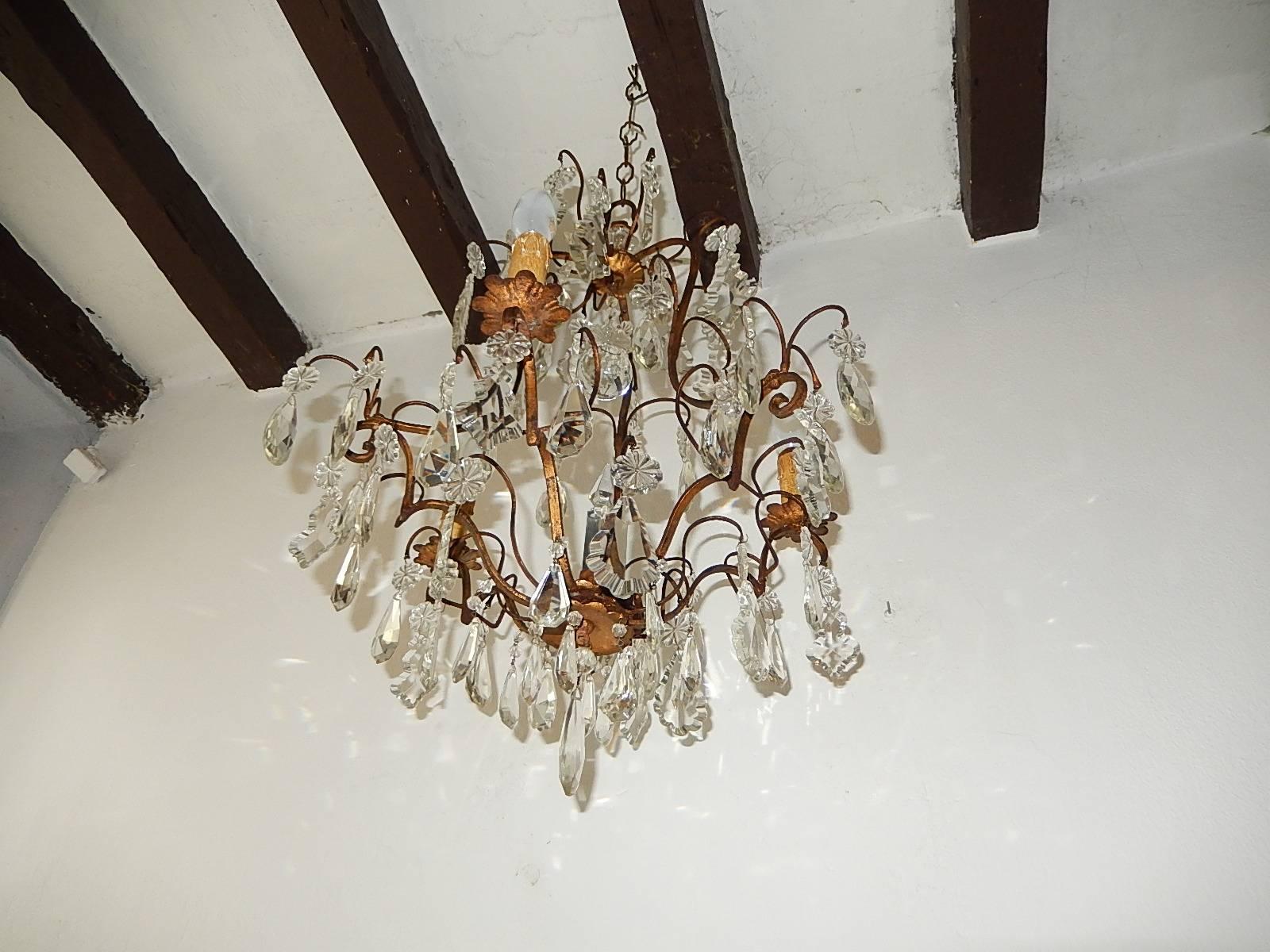 French Louis XV Crystal Chandelier, circa 1900 For Sale 7