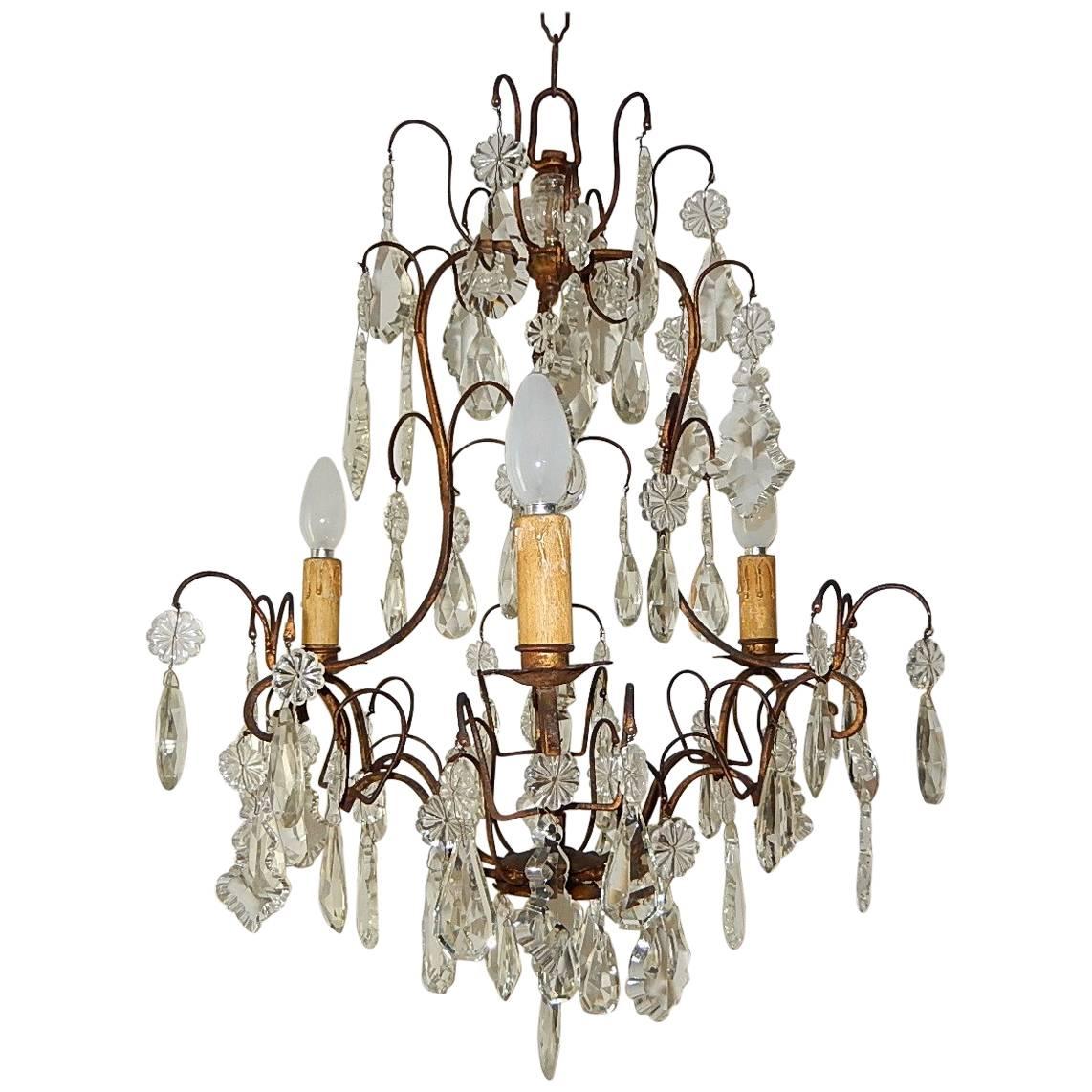 French Louis XV Crystal Chandelier, circa 1900