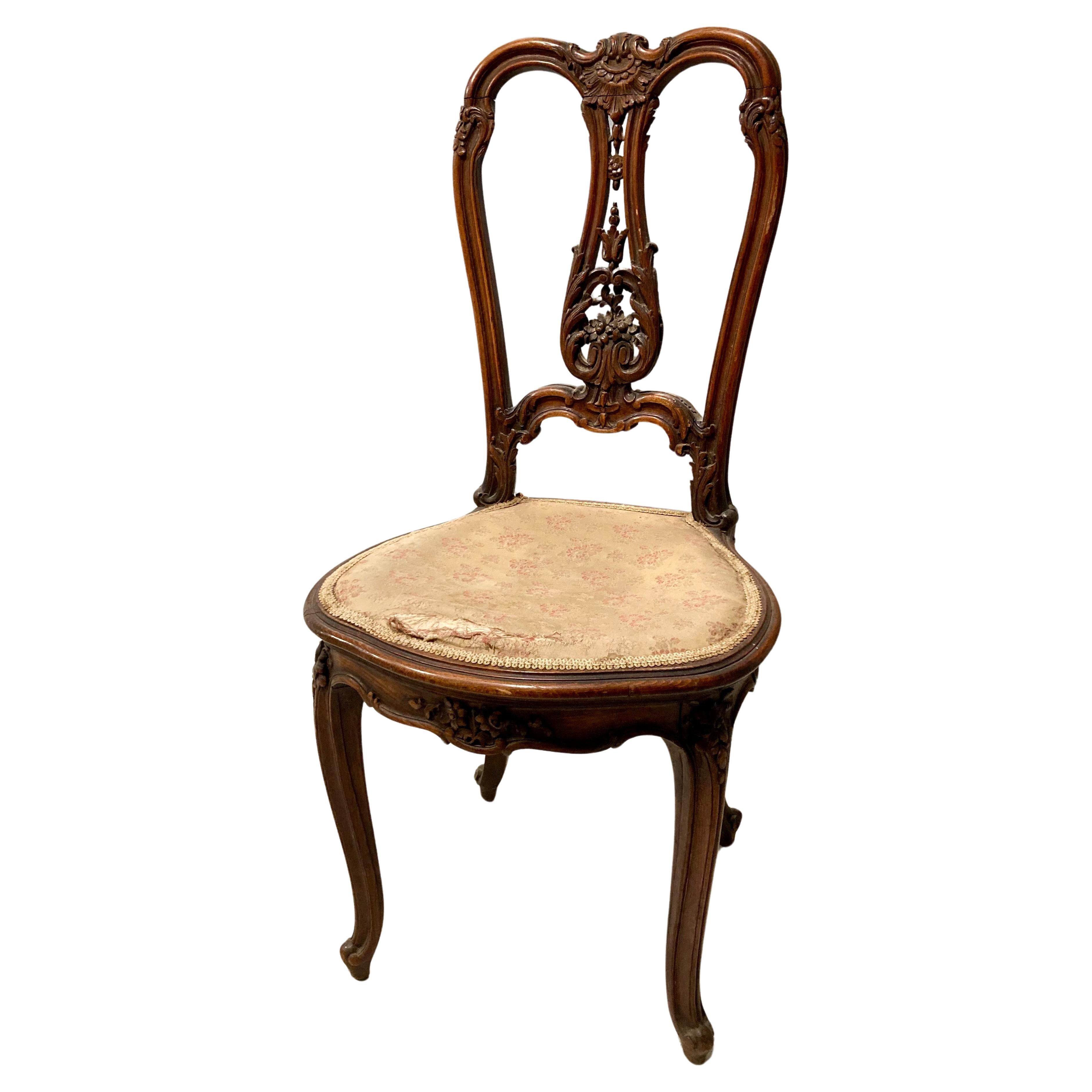 Chaise de bureau française Louis XV en vente