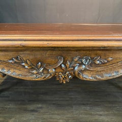 French Louis XV Dining Table or Desk with Museum Quality Carving