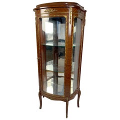 French Louis XV Display Cabinet Vitrine with Bronze Mounts