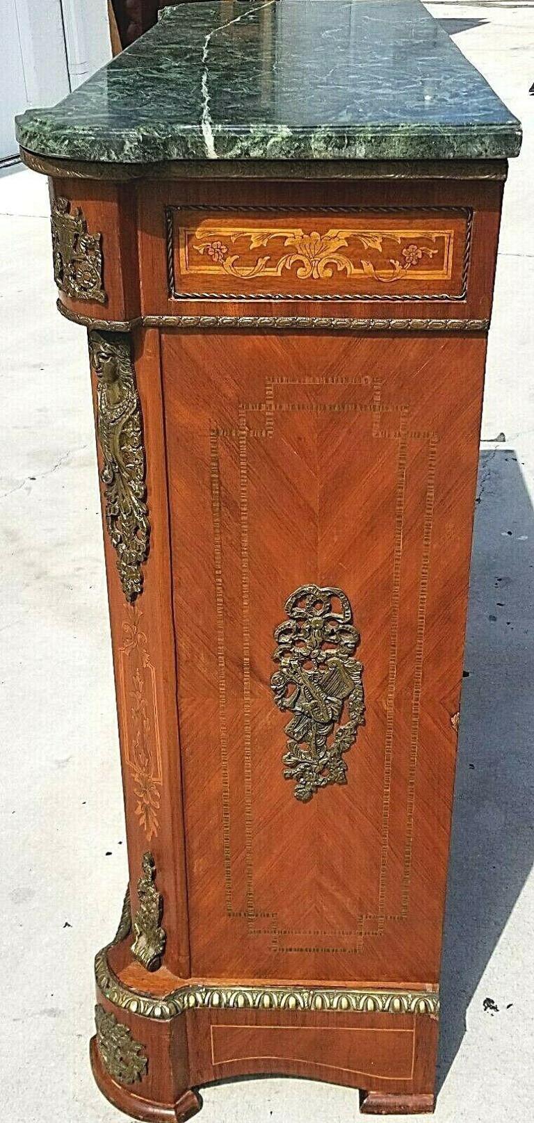 Details about   FRENCH SERPENTINE MARBLE TOP SIDEBOARD SERVER ORMOLU MOUNTS CREDENZA 