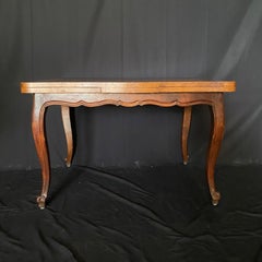 French Louis XV Expandable Provincial Bookmatched Farmhouse Dining Table