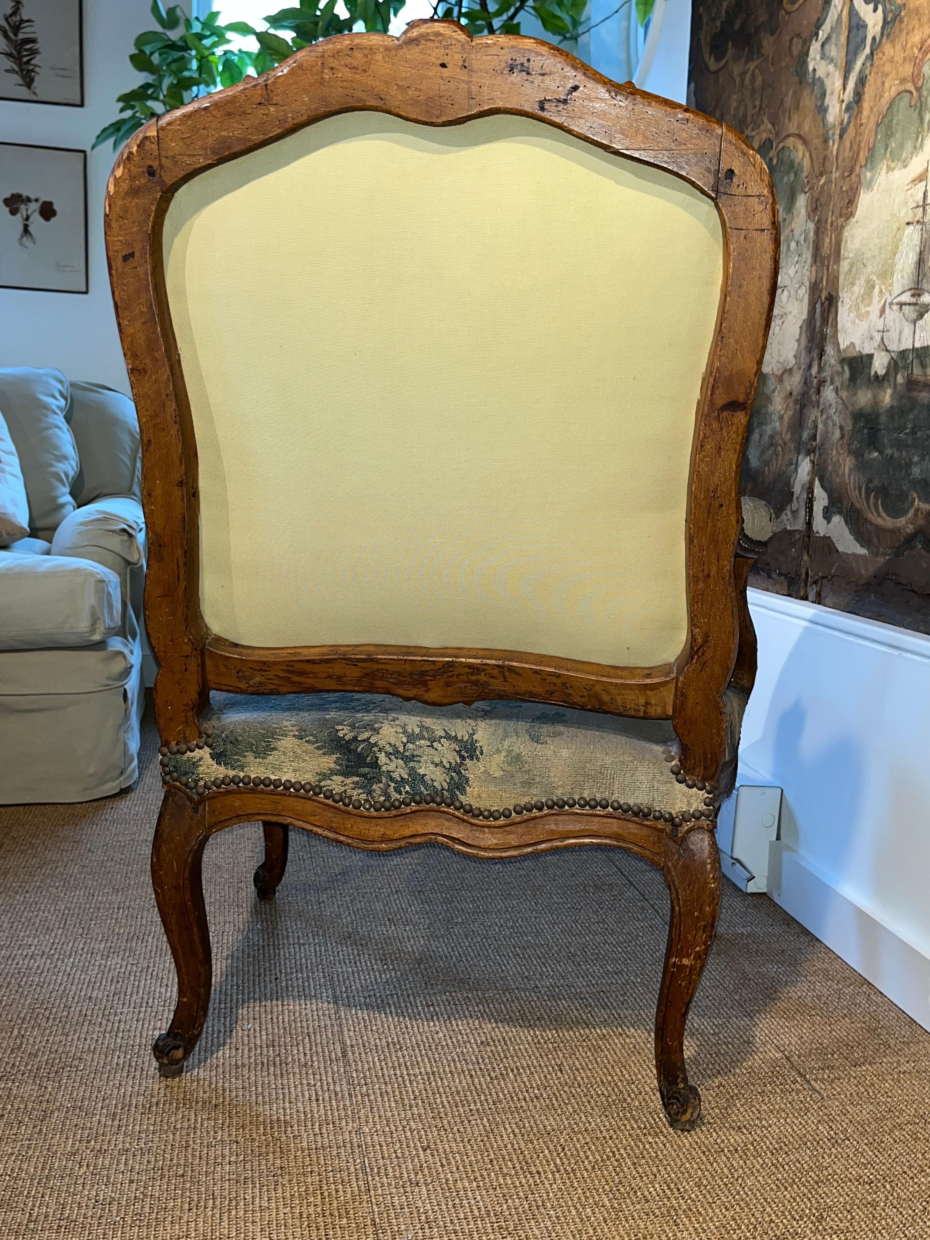 French Louis XV Fauteuil a La Reine, Signed “G. Lebrun” For Sale 8