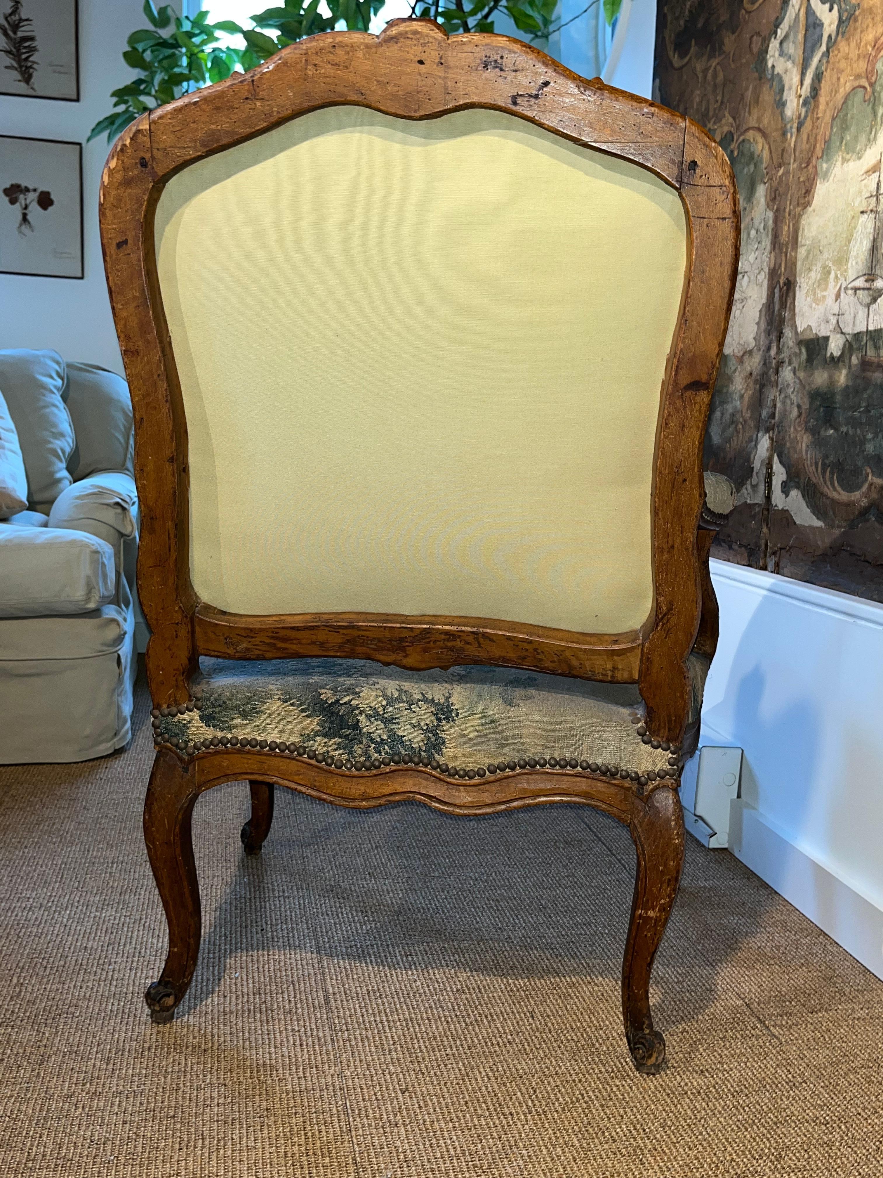 Fauteuil francés Luis XV a La Reine, firmado 