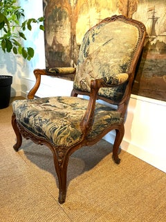 French Louis XV Fauteuil a La Reine, Signed “G. Lebrun”