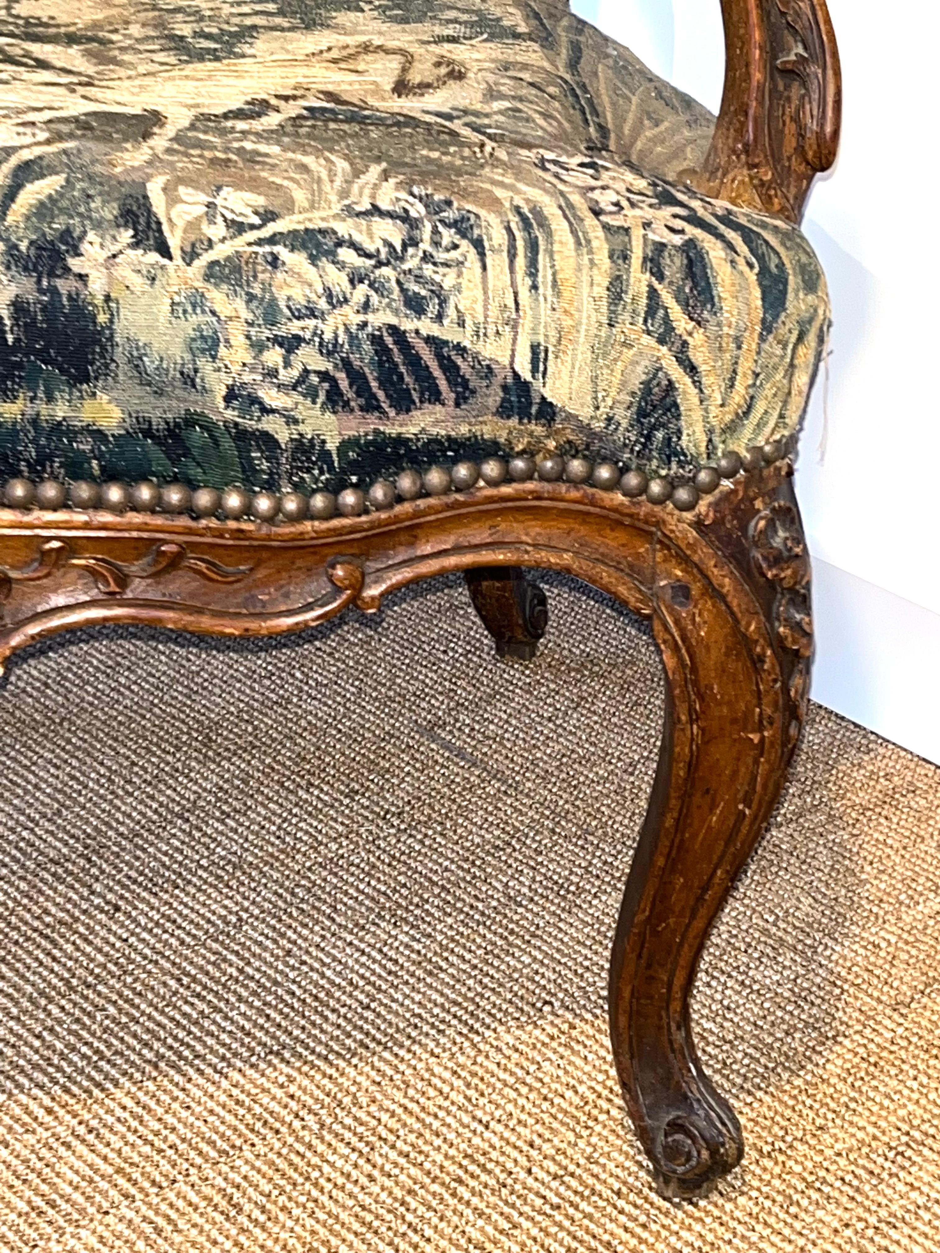 French Louis XV Fauteuil a La Reine, Signed “G. Lebrun” For Sale 4