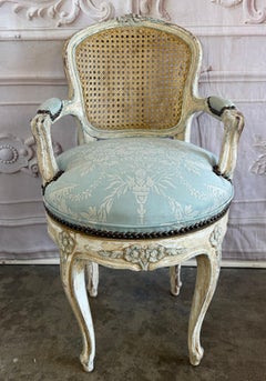 French Louis XV Fauteuil Vanity Chair, Beechwood, Circa 1880-1900