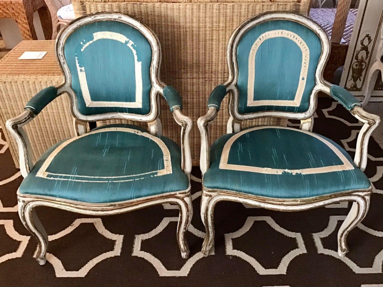 French Louis XV Fauteuils Chairs in Original Finish and Fabric