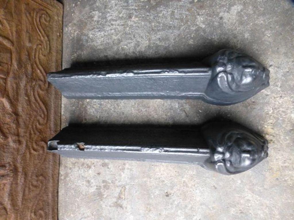 18th Century and Earlier French Louis XV Fire Andirons, 18th Century Period For Sale