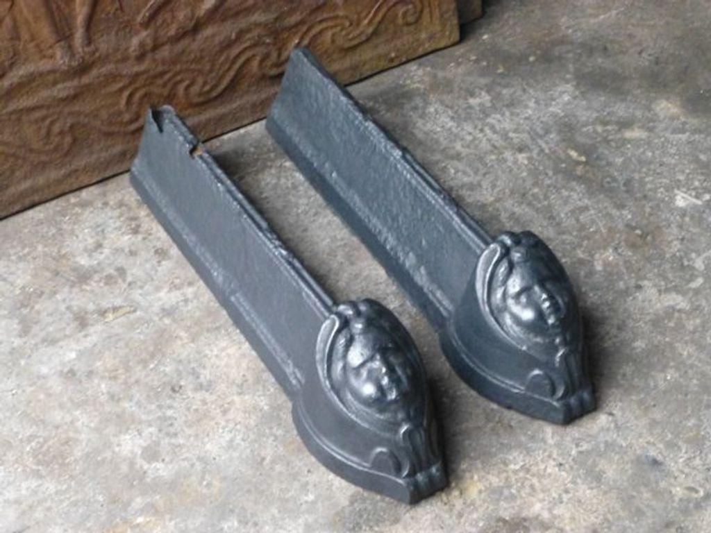 Iron French Louis XV Fire Andirons, 18th Century Period For Sale