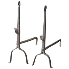 French Louis XV Fire Andirons, 18th Century Period