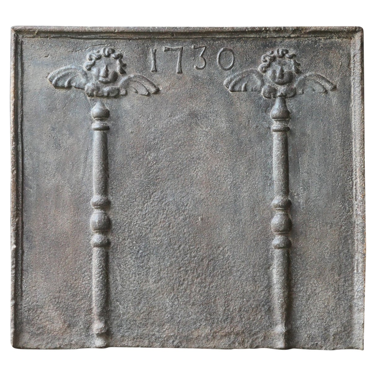 French Louis XV Fireback / Backsplash with Pillars of Hercules, 18th Century
