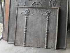 French Louis XV Fireback / Backsplash with Pillars of Hercules, 18th Century