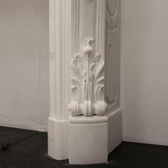 French Louis XV Fireplace Surround in Statuary Marble I Pair available