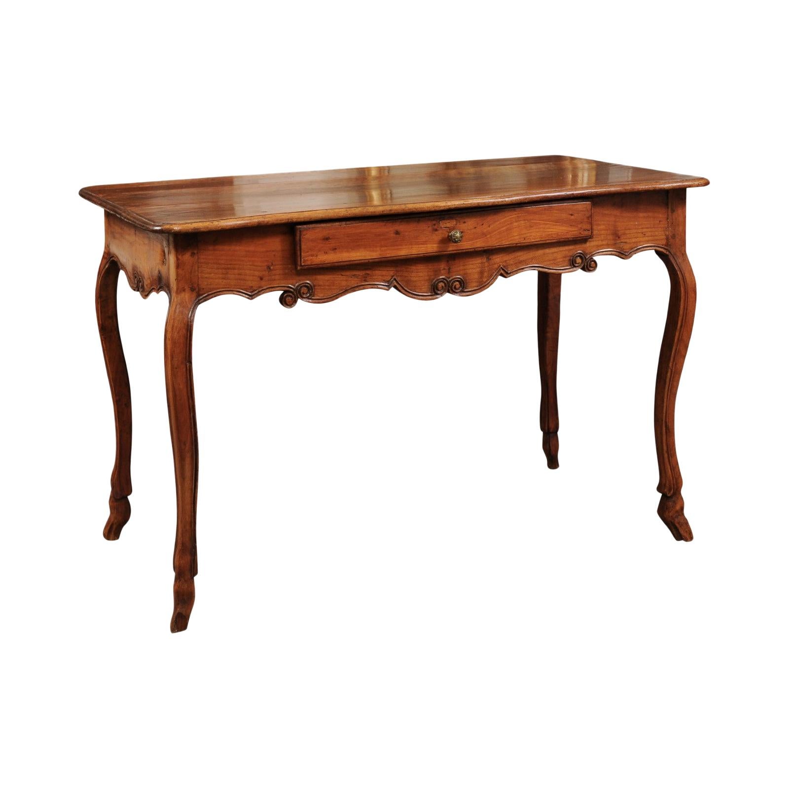 French Louis XV Fruitwood Console Table, Mid-18th Century