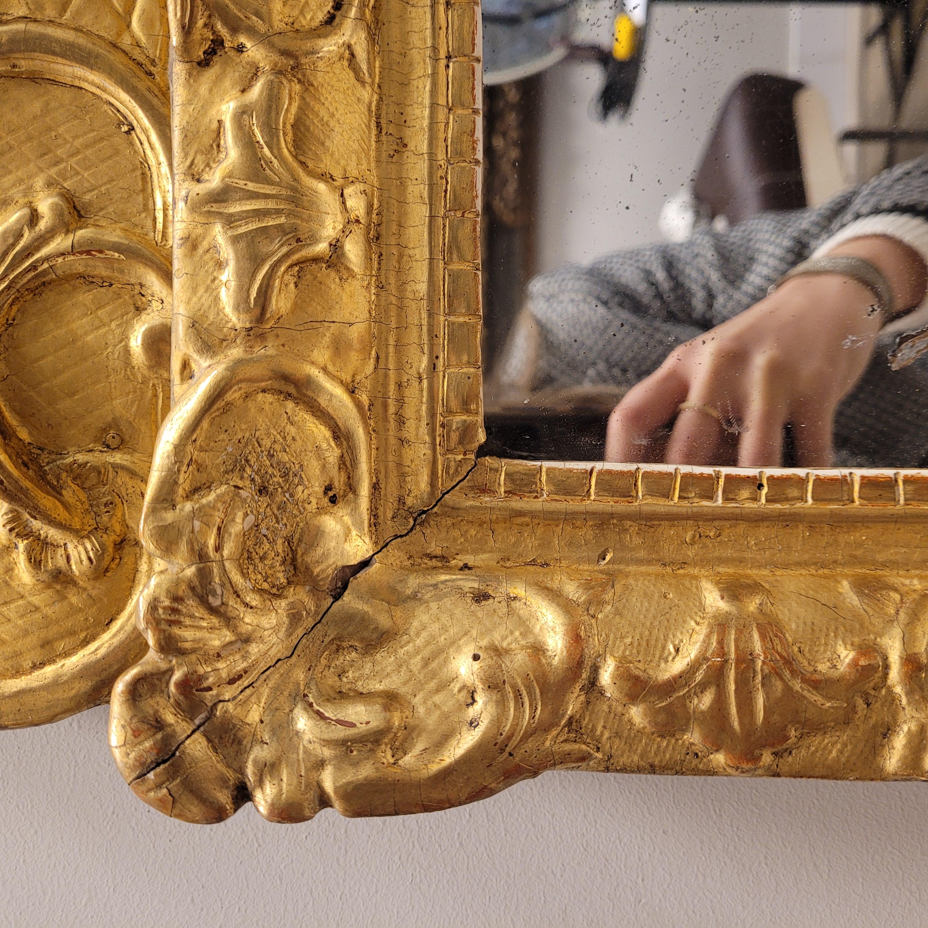 French Louis XV Gild wood  Mirror wall , original crystal  2
