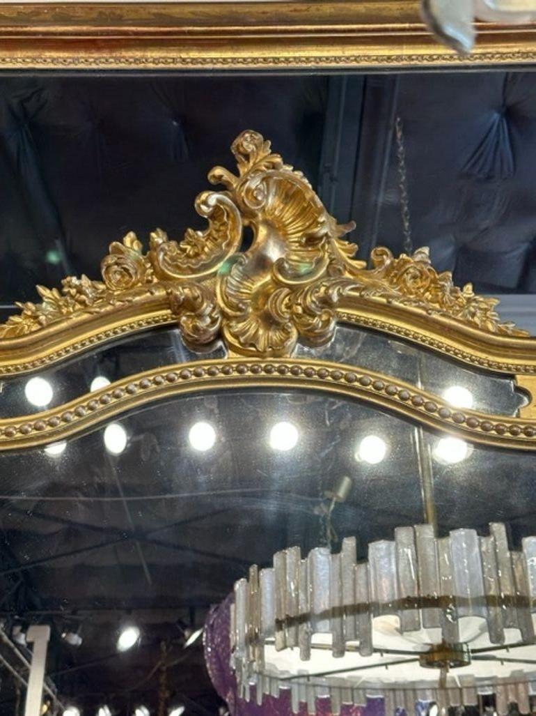 French Louis XV Gilded Mirror In Good Condition For Sale In Dallas, TX