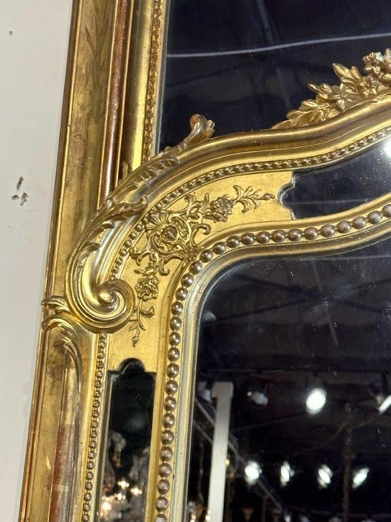 19th Century French Louis XV Gilded Mirror For Sale
