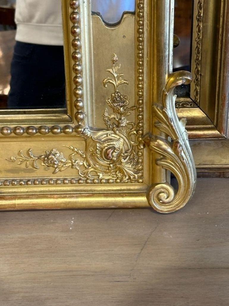 French Louis XV Gilded Mirror For Sale 1