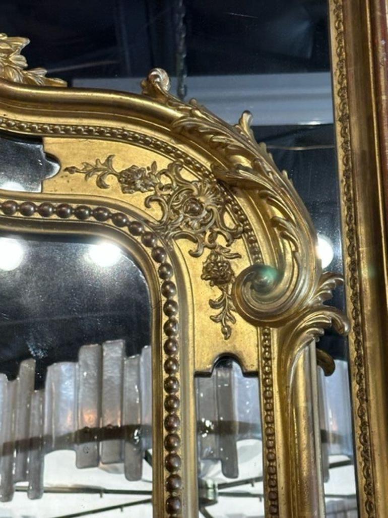 French Louis XV Gilded Mirror For Sale 2