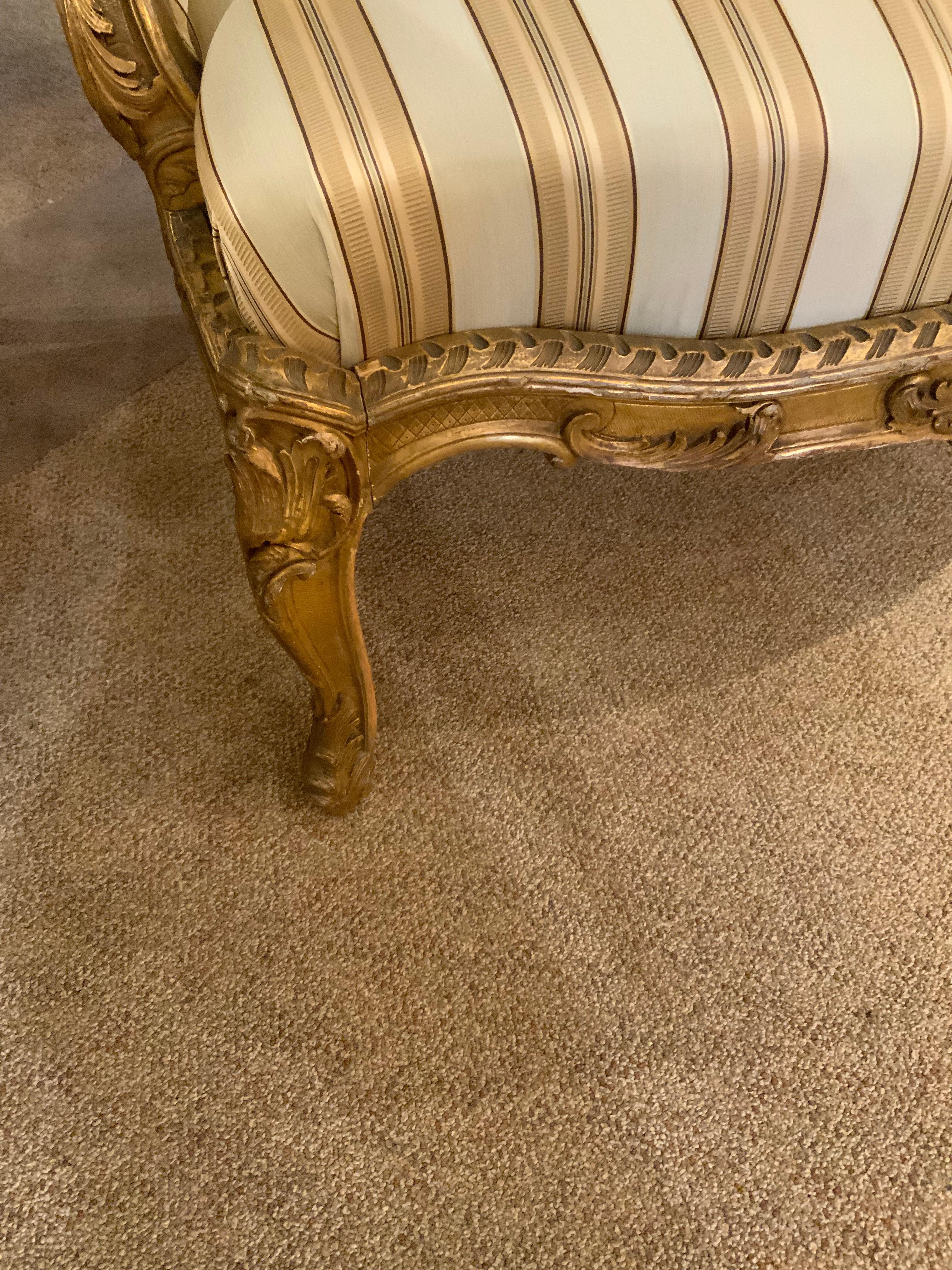 French  louis XV  giltwood arm chairs, 19 th century For Sale 1