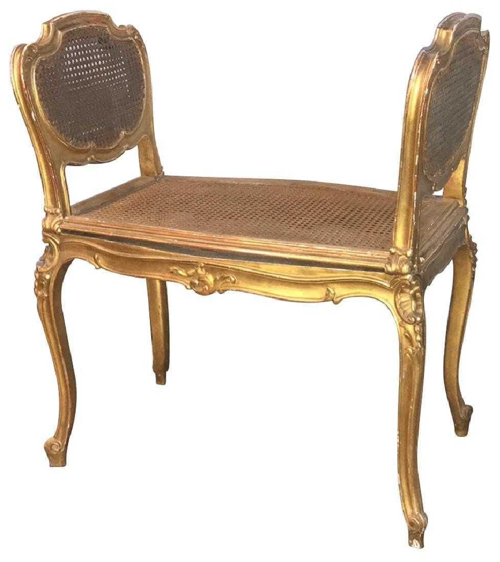 French Louis XV Giltwood Bench, circa 1900 In Good Condition In Dallas, TX