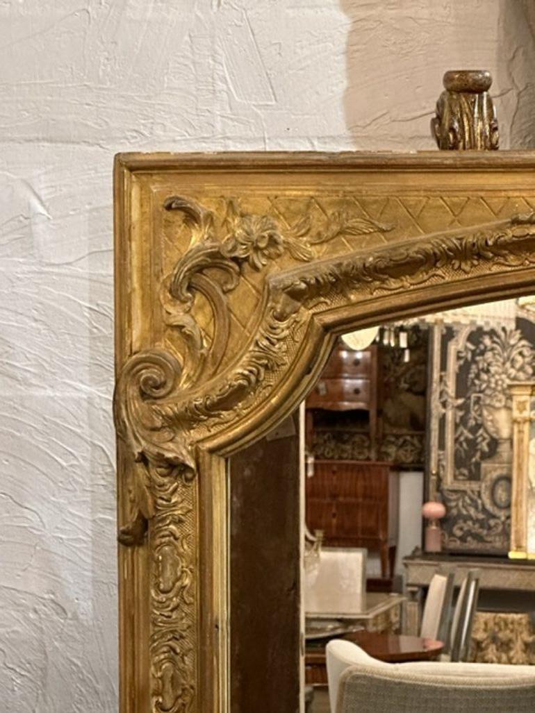 Late 19th Century French Louis XV Giltwood Mirror