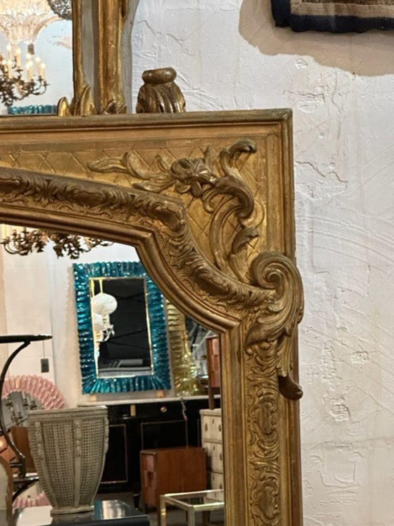 French Louis XV Giltwood Mirror 1