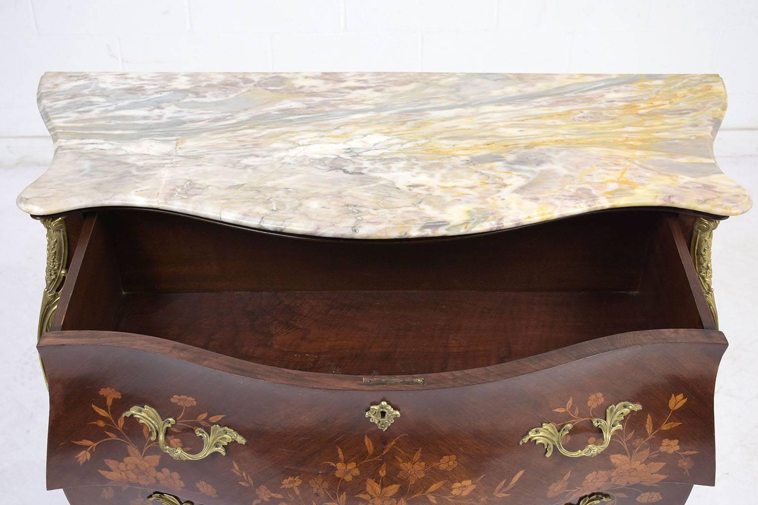 Mid-20th Century Louis XV Inlay Marble Commode