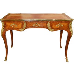 French Louis XV Kingwood and Bronze Writing Desk