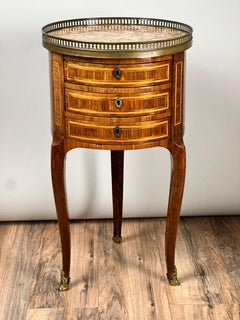 French Louis XV Kingwood Parquetry Chiffonière Table c. Late 18th Century