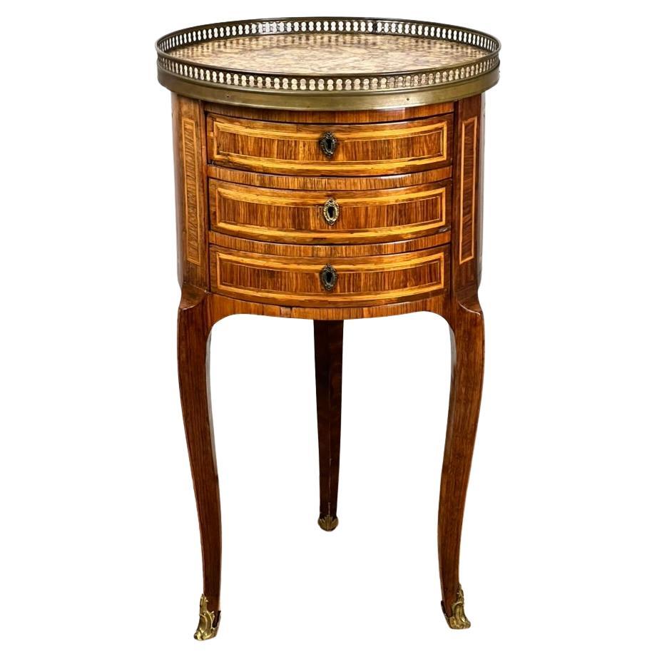 French Louis XV Kingwood Parquetry Chiffonière Table c. Late 18th Century For Sale