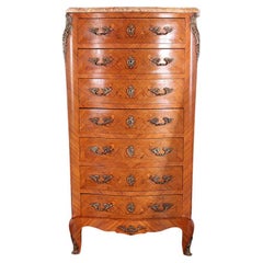 French Louis XV Kingwood Semainier with Marquetry