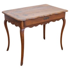 French Louis XV Late 18th Century Cherry Table with Drawer from the Rhône Valley