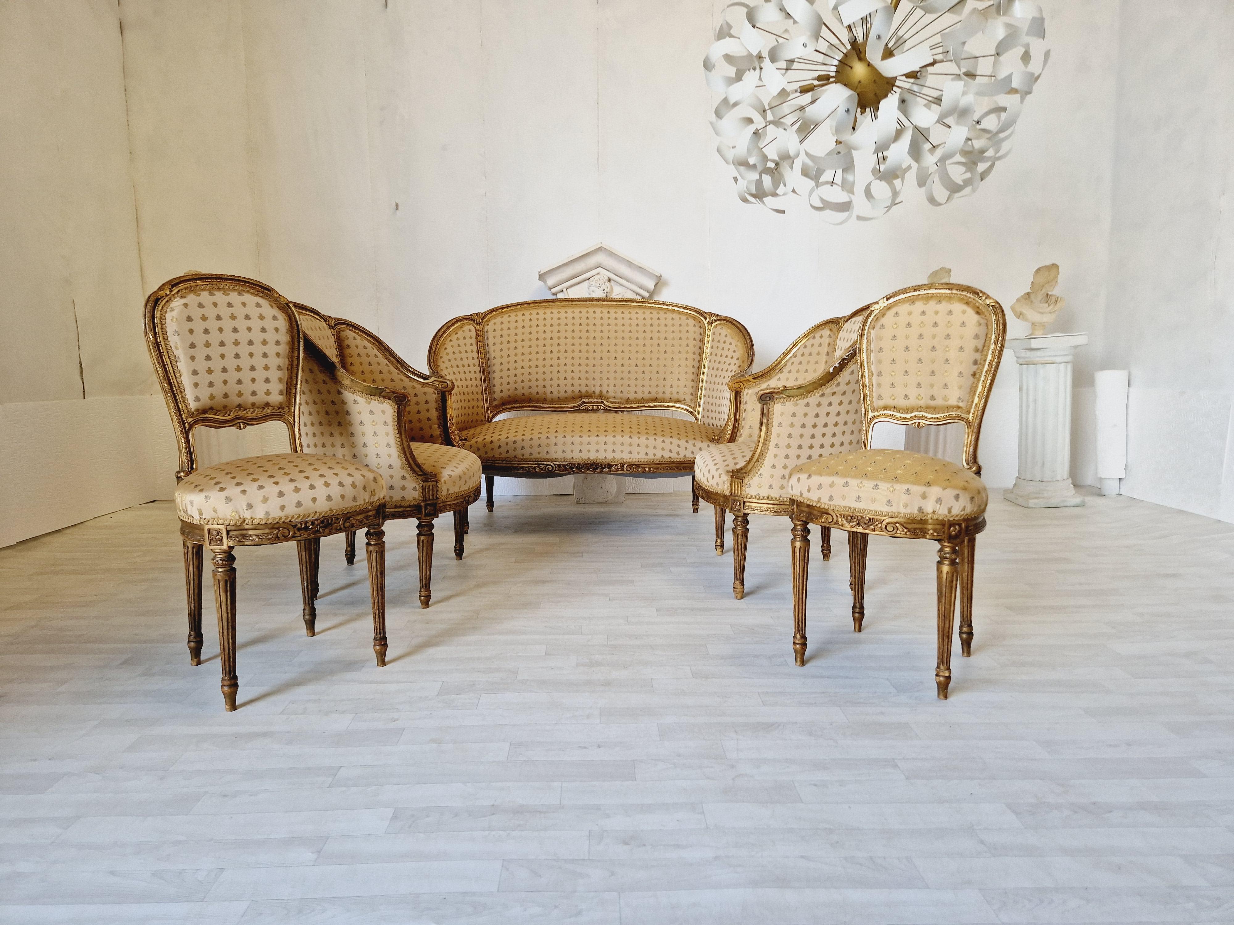 French Louis XV Living Room Set 19th Century 4