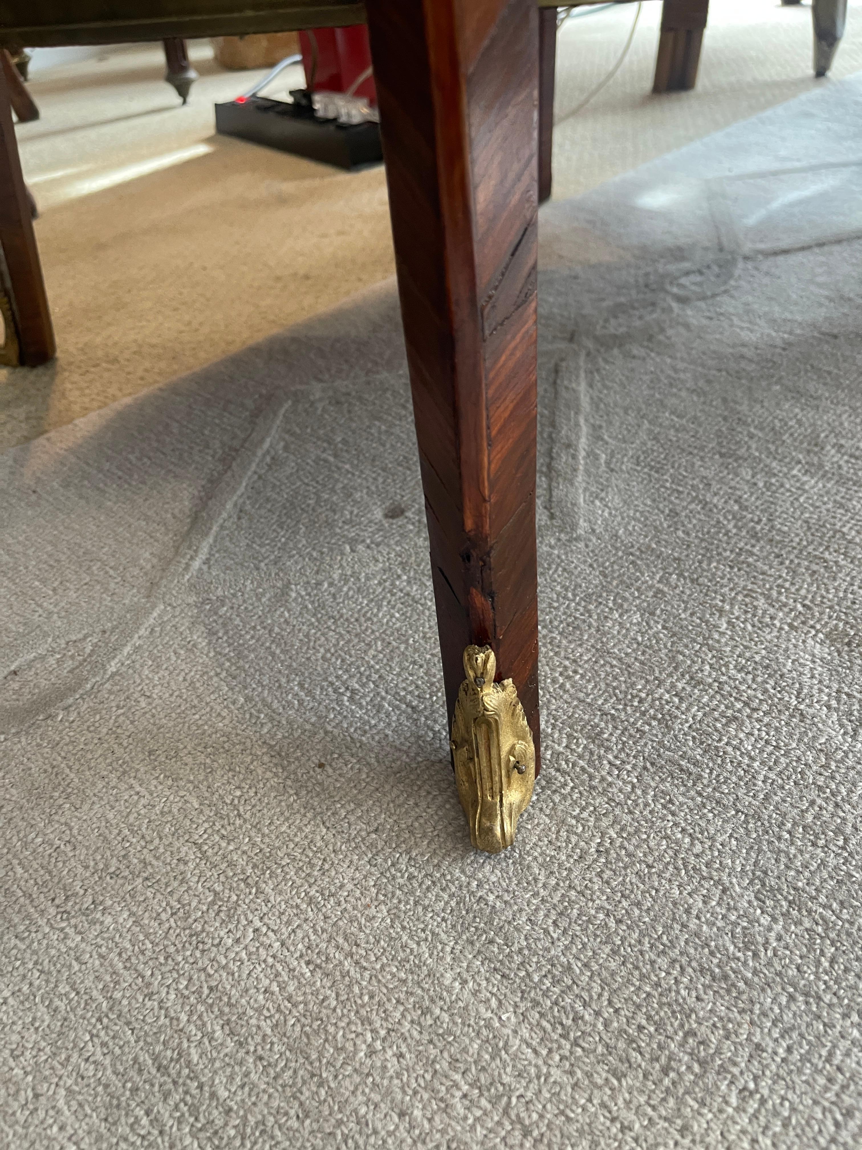 French Louis XV/Louis XVI Style Kingwood  Marquetry & Bronze Mounts Side Table 1