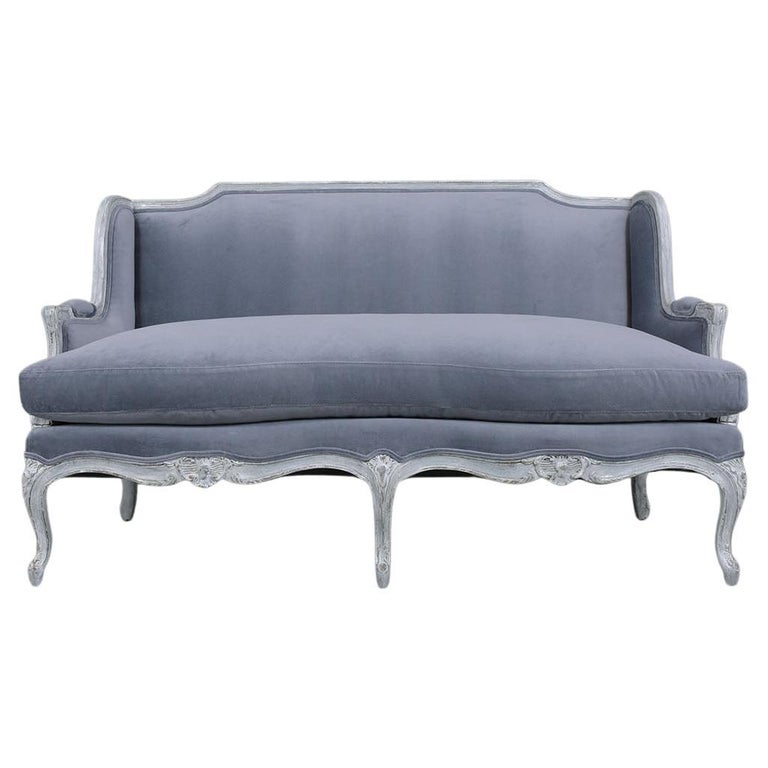 French Louis XV Upholstered Loveseat For Sale at 1stDibs