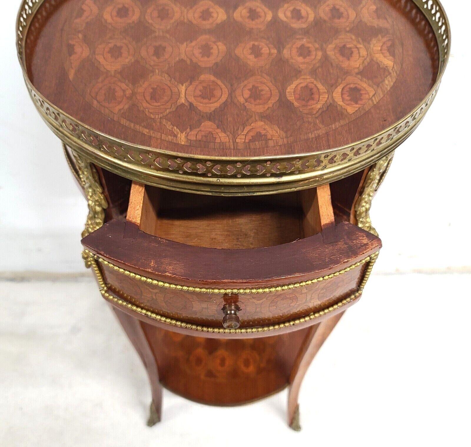 20th Century French Louis XV Mahogany Ormolu Mounted Petite Lamp Side Table
