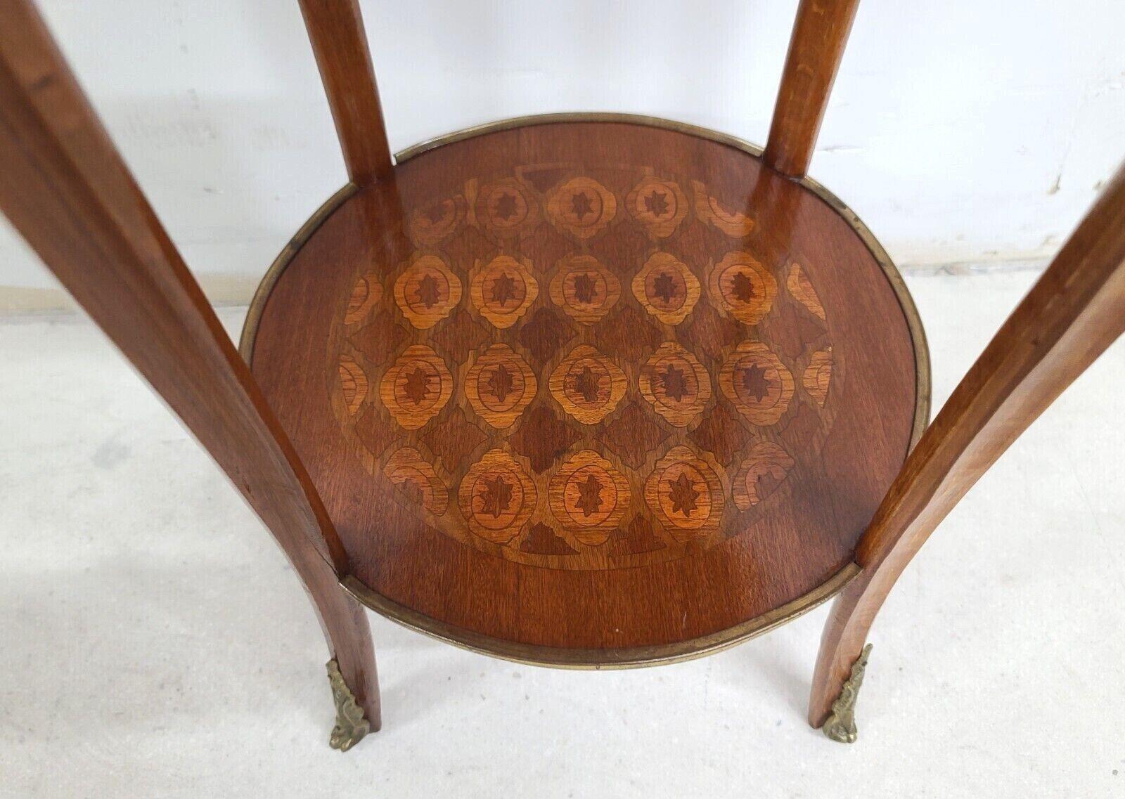 French Louis XV Mahogany Ormolu Mounted Petite Lamp Side Table 2