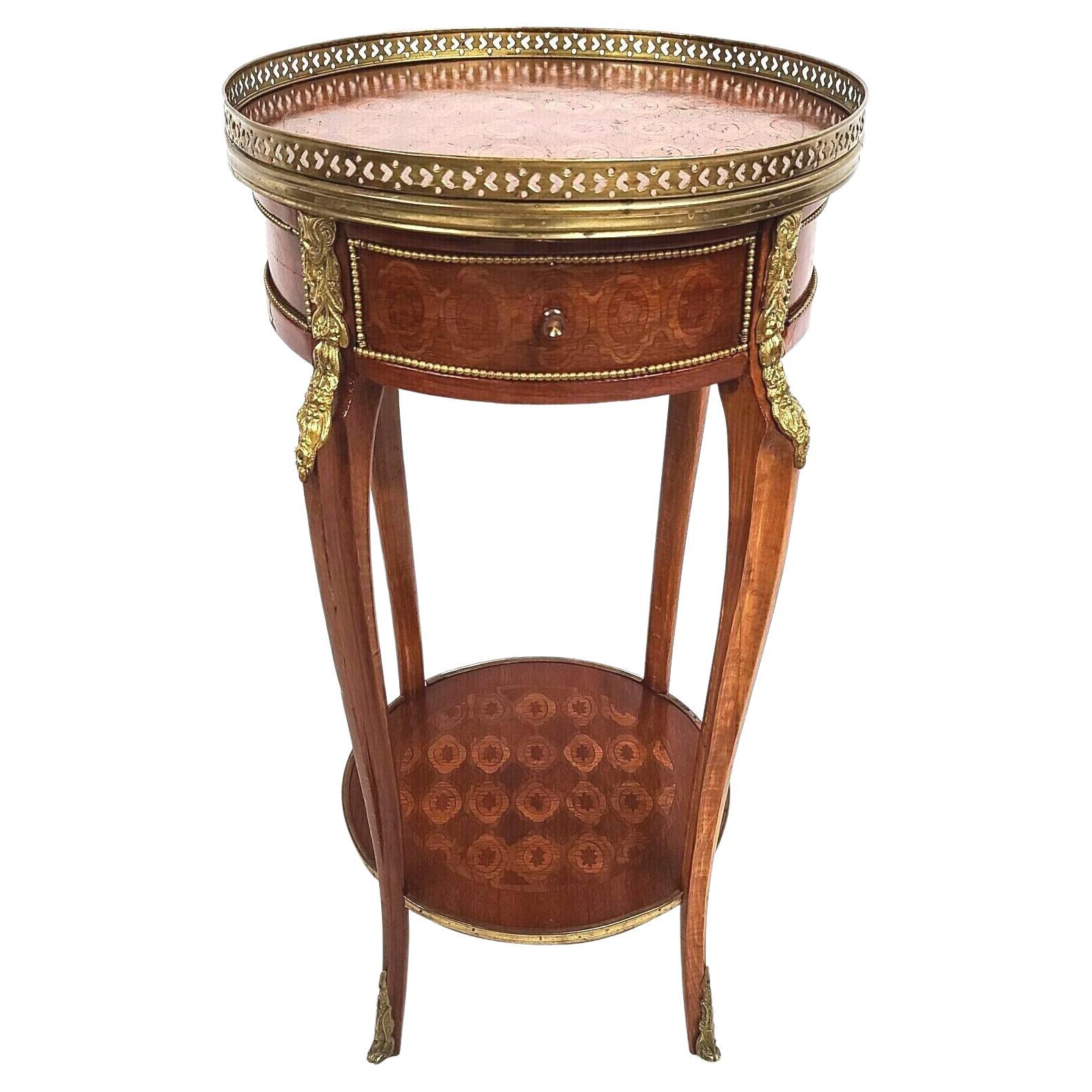 French Louis XV Mahogany Ormolu Mounted Petite Lamp Side Table
